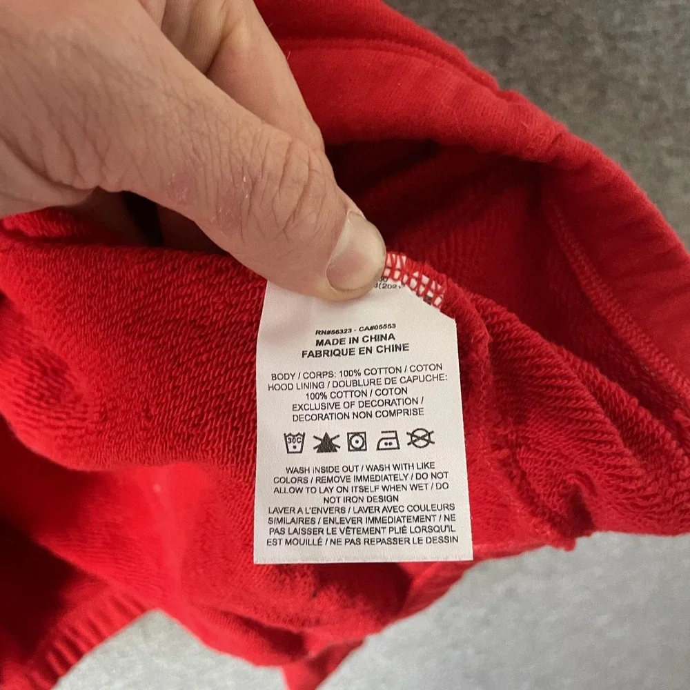 Nike Hoodie Womens M Red Full Zip Cotton Fleece Kangaroo Pocket Logo Sweatshirt